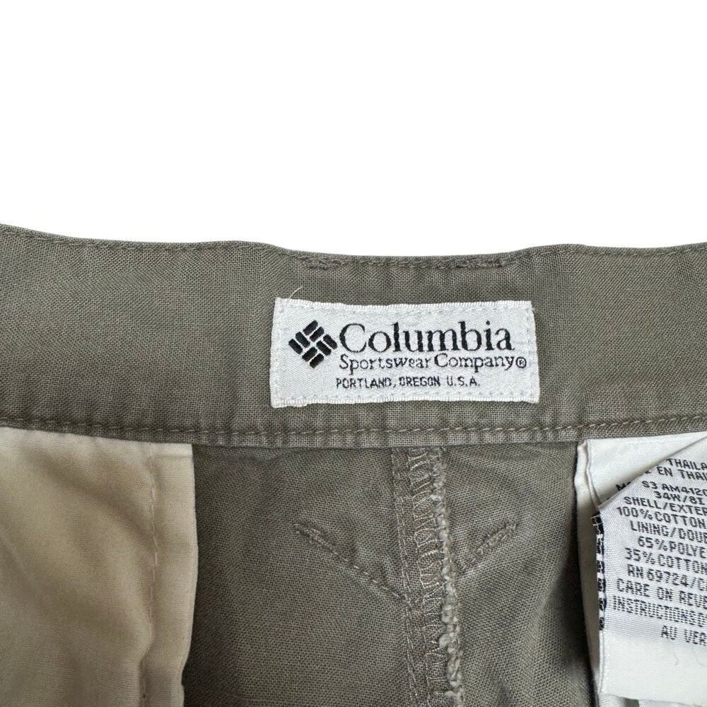 Columbia Men's Khaki Green Cargo Shorts - Size 34 stretch waist - Picture 5 of 14